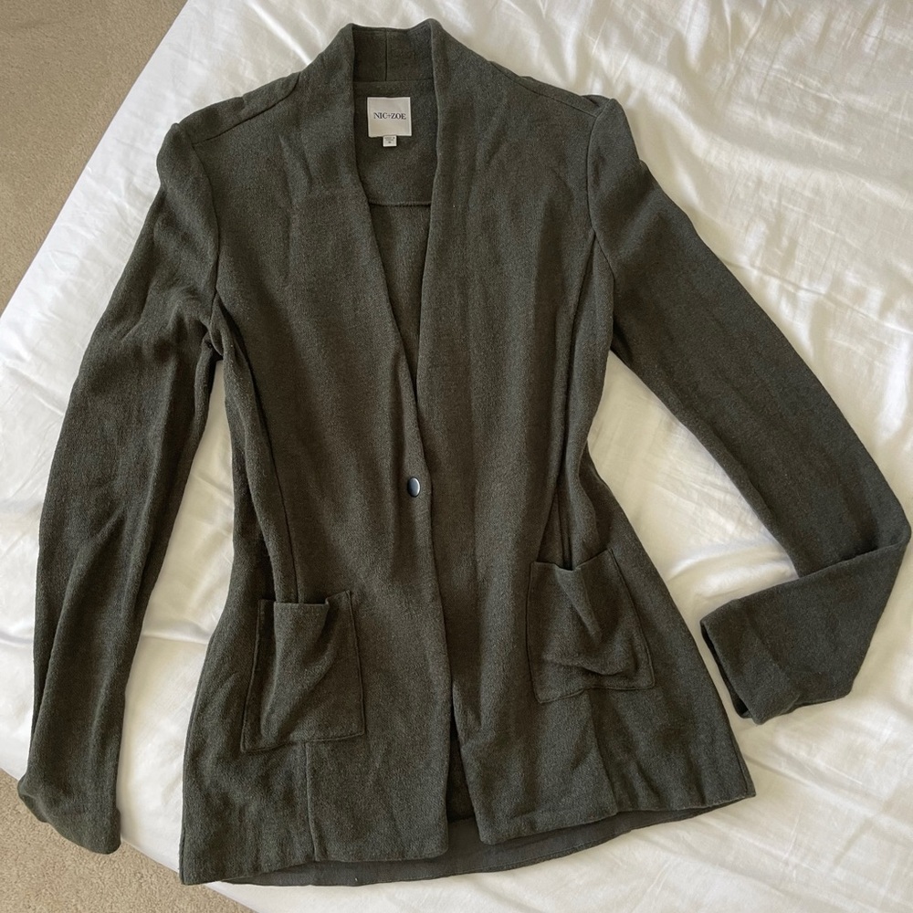 NIC+ZOE Green Blazer Relaxed fit cardigan